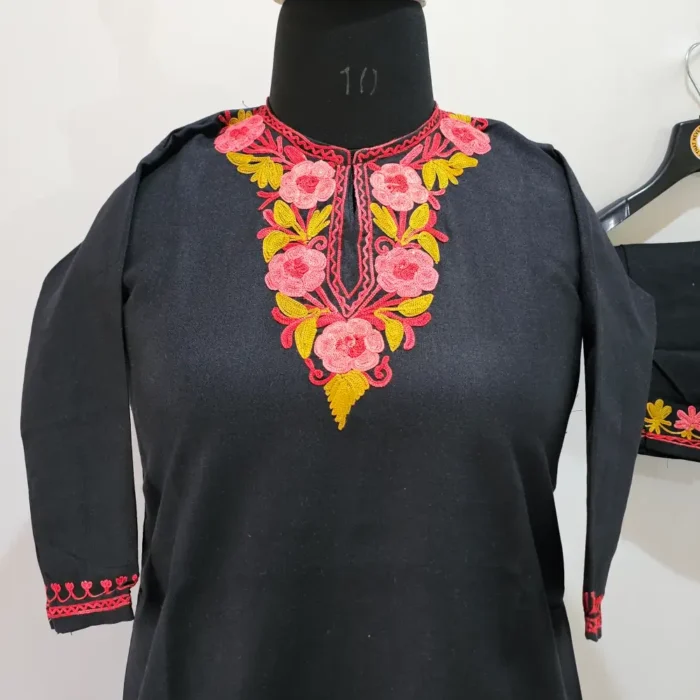 Kashmiri Kids Cotton Aari Work Kurta Set - Gul Aafreen (6-7 Years) - Image 2