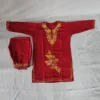 Saba Cotton Aari Work Kashmiri Red Kurta Set  (4-5 Years)