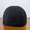 Asadudin Black Round Beanie Cap in Tweed Wool