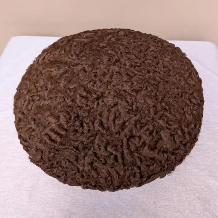 Dark Brown Premium Karakul Round Cap - Image 2