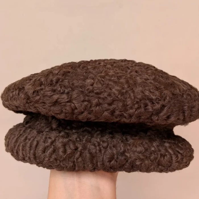 Dark Brown Premium Karakul Round Cap - Image 5