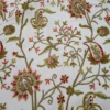 Handmade Kashmiri Crewel Fabric | Wool Embroidery on Cotton | Perfect for Curtains, Chairs, Sofas & Home Decor