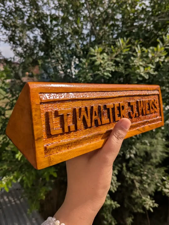Custom Nameplate for Office Desk or Table | Kashmiri Handmade and Carved in Walnut Wood