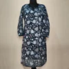 Teal Blue Kashmiri Aari Embroidered Long Kurta in Georgette