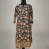 Peacock Blue Kashmiri Aari Work - Gulnaaz Long Kurti in Georgette