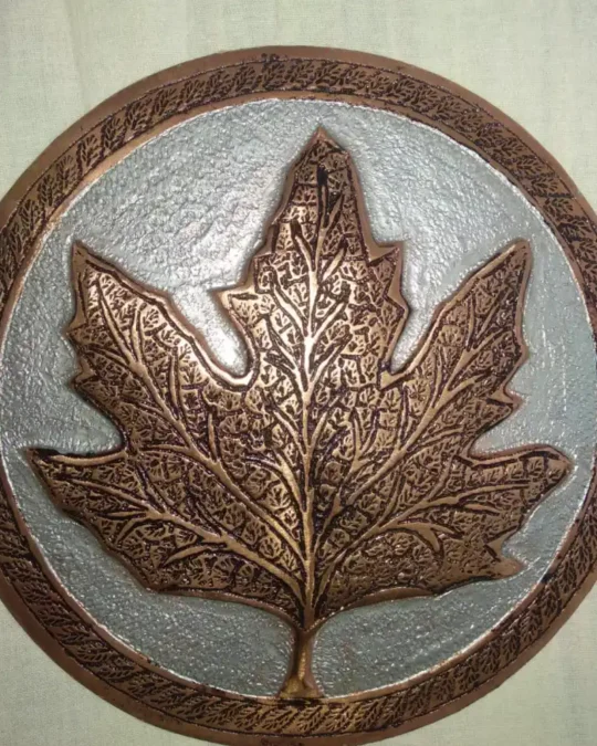 Hand Engraved Copper Wall Plate with Chinar Design