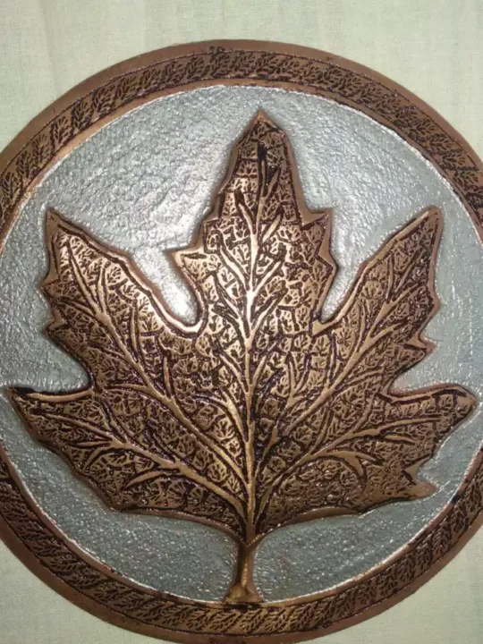 Hand Engraved Copper Wall Plate with Chinar Design