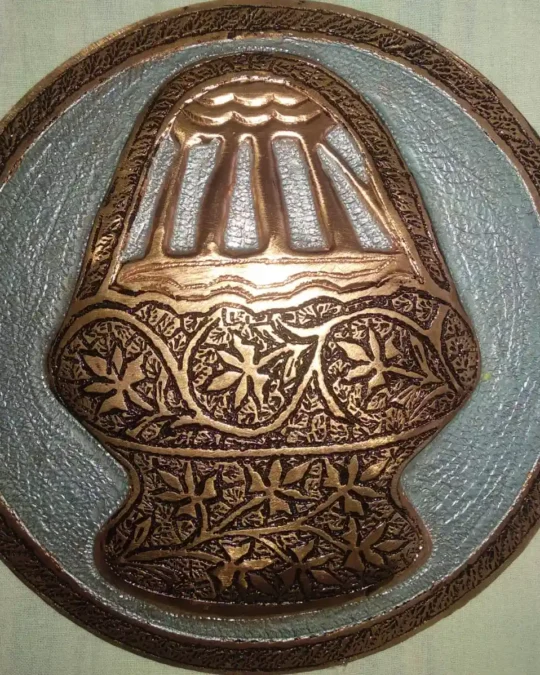 Pure Copper Hand Engraved Wall Plate with Kangri Design