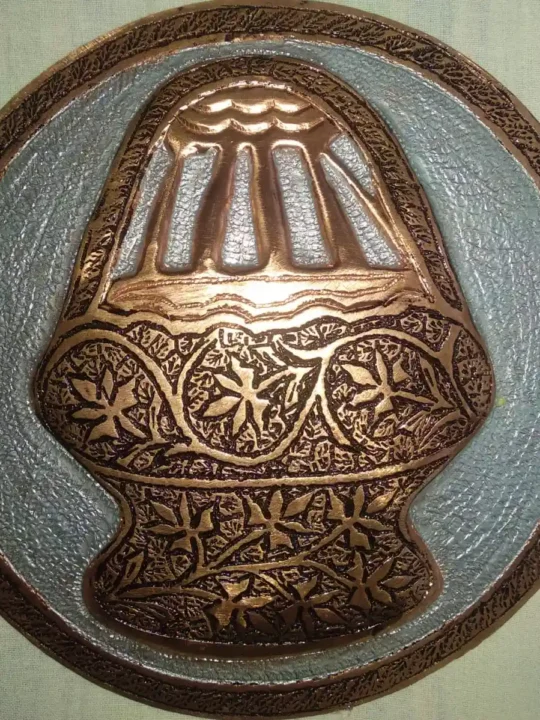 Pure Copper Hand Engraved Wall Plate with Kangri Design