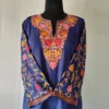 Asma Kashmiri Cotton Dark Blue Kurti Aari Embroidered Sleeves