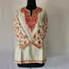 Sleeve Aari Embroidered Kashmiri Cotton Short Kurti for Mehrunnisa