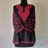 Black Kashmiri Cotton Noori Jahan Short Kurti  with Sleeves Work