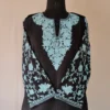 Kashmiri Black Laila's Cotton Kurti with Aari Work Sleeves