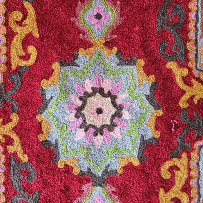 Set of 2 Handmade Chain Stitch Aasan Mats | Small Rug | Meditation Carpet - Image 3