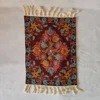 Elegent Maroon Handmade Chain Stitch Aasan Mat | Small Rug | Meditation Carpet