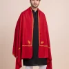 Hand Sozni Kashmiri Hashidar Men’s Maroon Wool Shawl