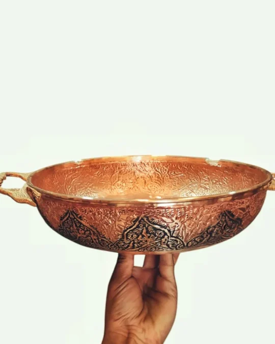 Kashmiri Copper Frying Pan | Hand Carved