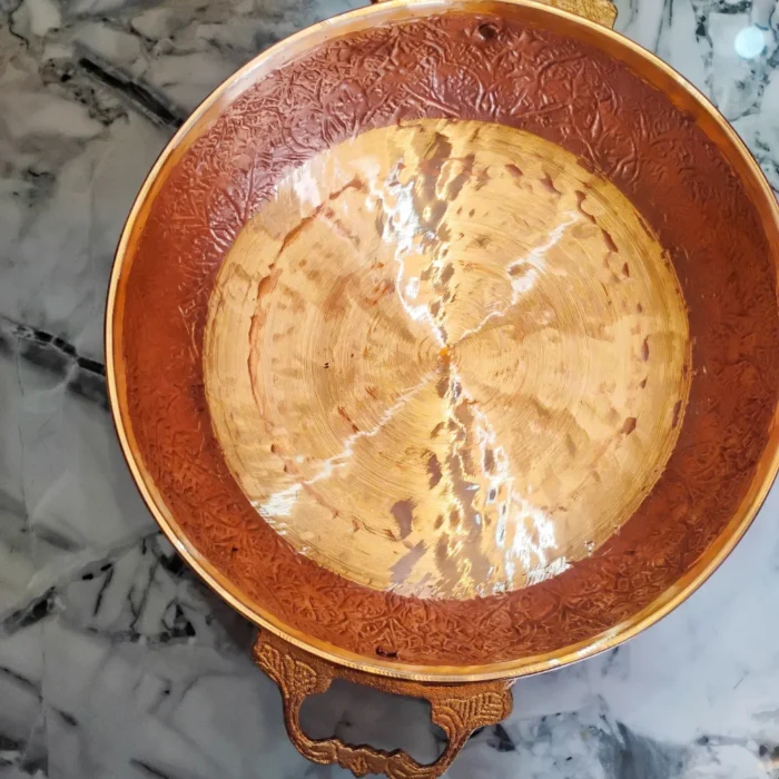 Kashmiri Copper Frying Pan | Hand Carved - Image 4