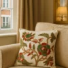 Kashmiri Hand Crewel Embroidered Cushion Cover in Cotton - Set of 2