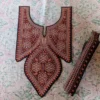 Kashmiri Black and Bronze Tilla and Sozni Needle Work Patch with Lace