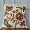 Kashmiri Hand Crewel Embroidered Cushion Cover Pair in Cotton