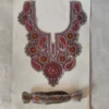 Kashmiri Light Grey Sozni Needle Work Patch with Lace