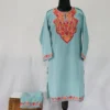 Sehrish Summer Cool Blue Aari Embroidered Kurti from Kashmir
