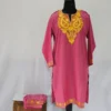 Shagufta Kashmiri Aari Embroidered Pink Summer Cool Kurti Set