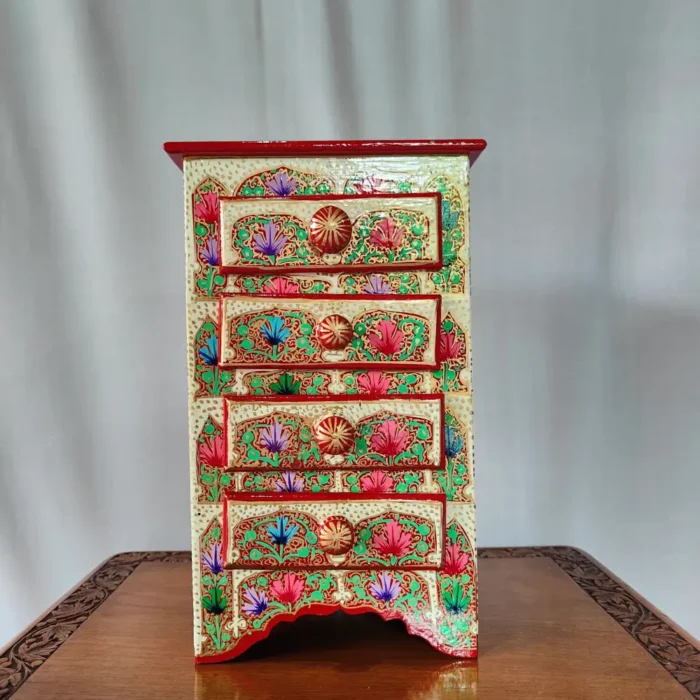 Hand Painted Kashmiri Paper Machie Almirah - Image 2