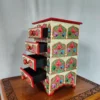 Red Hand Painted Kashmiri Paper Machie Almirah