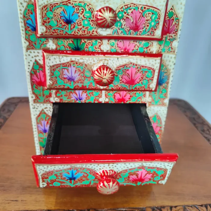 Hand Painted Kashmiri Paper Machie Almirah - Image 4