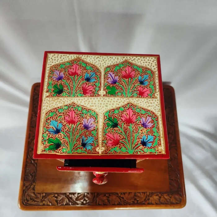 Hand Painted Kashmiri Paper Machie Almirah - Image 5
