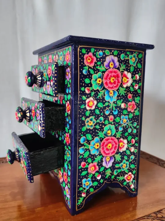 Hand Painted Blue Kashmiri Paper Machie Almirah