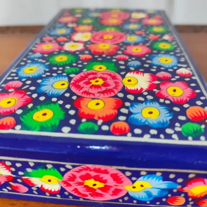 Kashmiri Paper Machie Rectangular Flat Boxes - Set of 2 - Image 5
