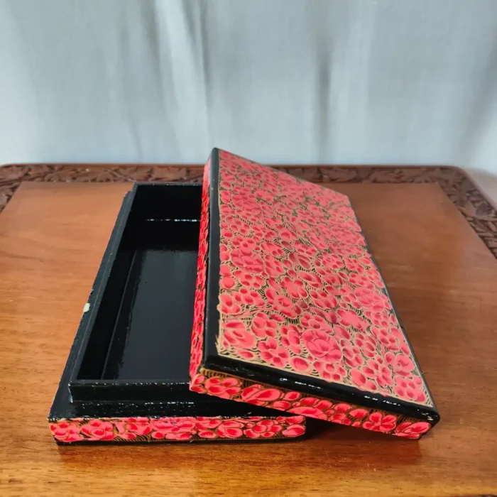 Kashmiri Paper Machie Rectangular Flat Boxes - Set of 2 - Image 4