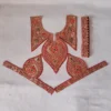 Kashmiri Tilla Embroidered Red Izband Patch with Sleeves and Laces