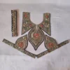 Tilla Embroidered Kashmiri Green Red Izband Patch with Sleeves and Laces