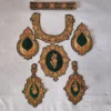 Dark Green Kashmiri Tilla Embroidered Zoani Patch with Bootis and Lace