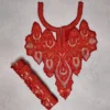 Twinkling Badam Maroon and Copper Kashmiri Tilla Work Patch with Lace