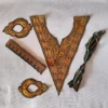 Dark Green V Shape Tilla Embroidered Kashmiri Patch with Bootis and Laces