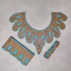 Blue and Golden Badam Kul Kashmiri Tilla Patch with Big and Small Lace