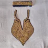 Dark Blue Tilla Embroidered Kashmiri Boab Naal and Chinar Patch with Laces