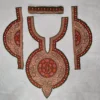 Kashmiri Green and Copper Tilla and Needle Embroidered Sleeves and Neck Patch with Lace