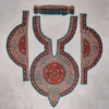 Blue and Copperr Tilla and Needle Embroidery Neck - Sleeves Patch with Lace