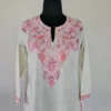 Cream Color Long Kashmiri Ari Embroidered Cotton Kurti - Zohra