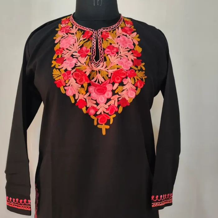 Koshur Cotton Aari Work Mehnoor Kurti Set for Teenage Girl (8-9 years) - Image 2