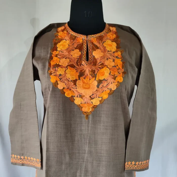 Arzoo Koshur Cotton Aari Embroidery Kurti Set for Teens (12-13 years) - Image 3