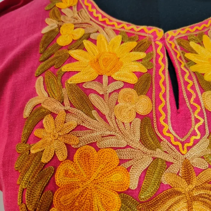 Koshur Aari Embroidery Zoon Cotton Kurti Set for Teenage Girl (8-9 years) - Image 3
