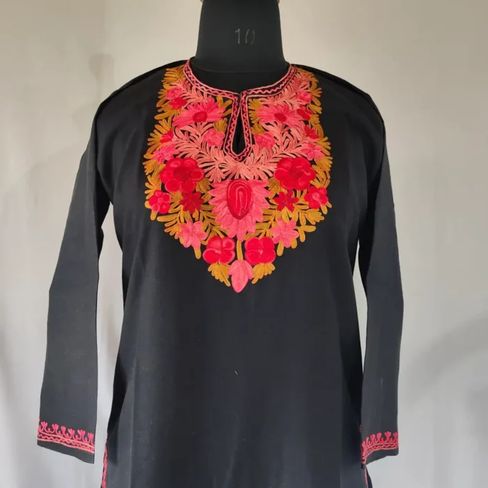 Inaya Cotton Keshir Aari Embroidery Kurti Set for Teenage Girl (14-15 years) - Image 2
