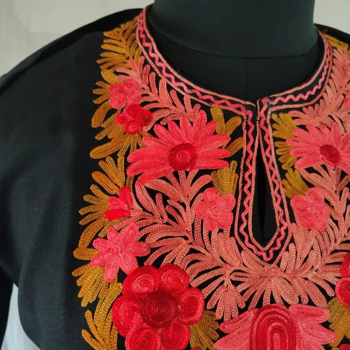 Inaya Cotton Keshir Aari Embroidery Kurti Set for Teenage Girl (14-15 years) - Image 3